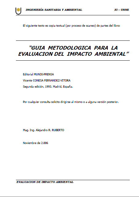 Portada de Guía metodológica para la evaluación de impacto ambiental